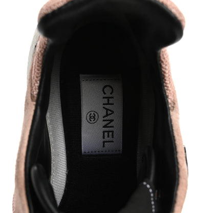 Chanel Mesh Suede Calfskin Quilted Sneakers 40 Pink Beige 7 of 15