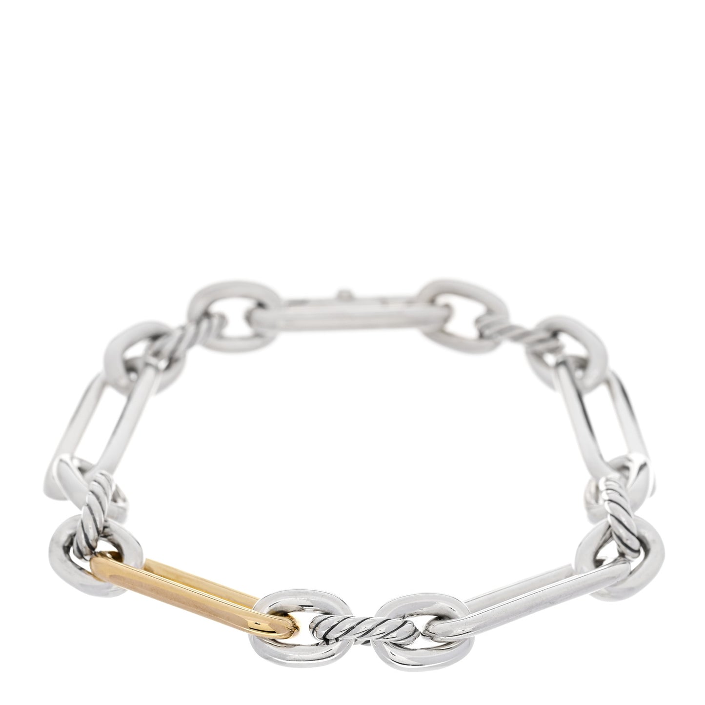Sterling Silver 18K Yellow Gold Lexington Chain Bracelet