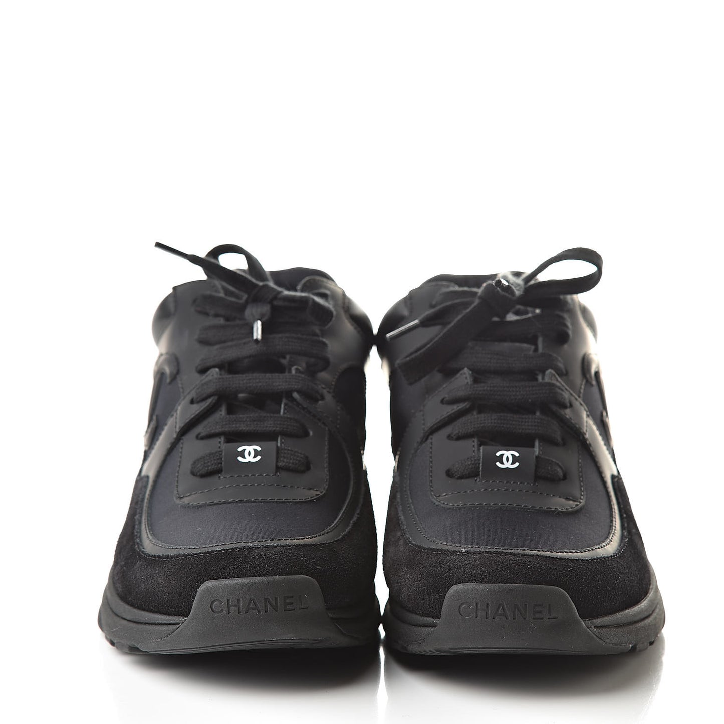 Toile Suede Calfskin CC Sneakers 36.5 Black