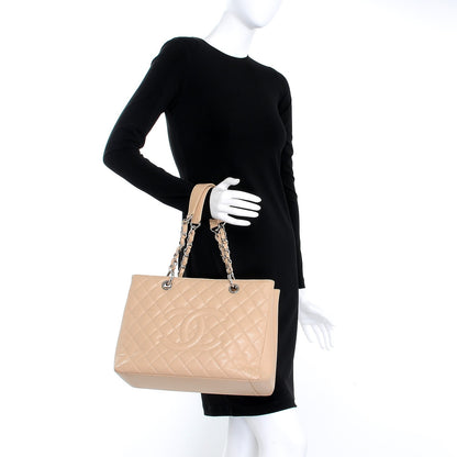 Chanel Caviar Quilted Grand Shopping Tote GST Beige 2 of 7