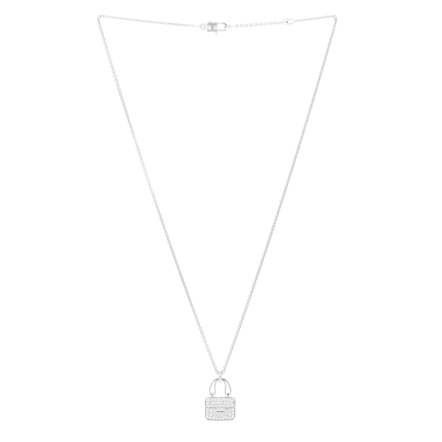 18K White Gold Diamond Constance Amulettes Pendant Necklace