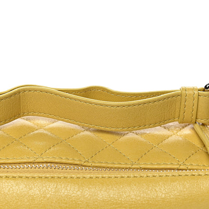 Chanel Crumpled Glazed Lambskin Quilted Waist Bag Fanny Pack Yellow 9 of 12