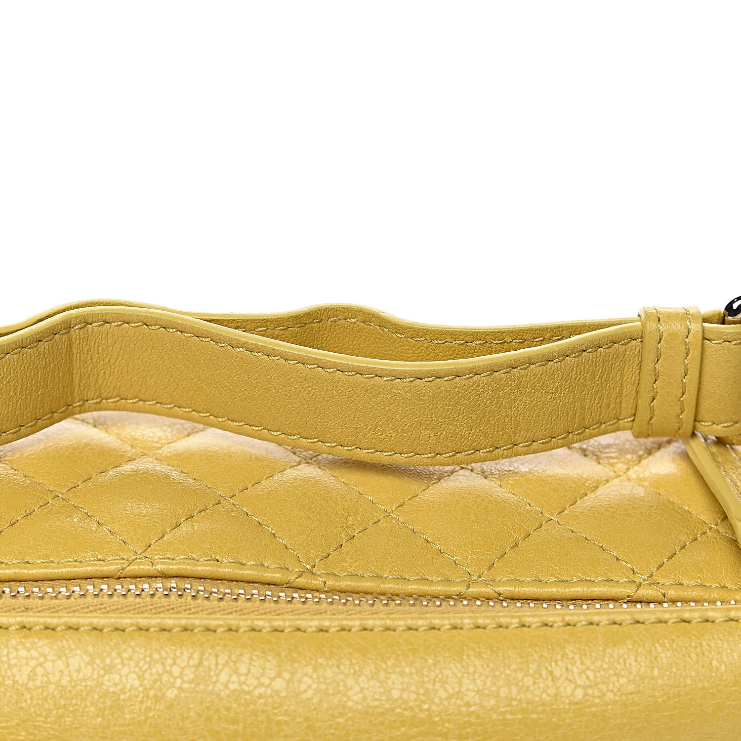 Chanel Crumpled Glazed Lambskin Quilted Waist Bag Fanny Pack Yellow 9 of 12