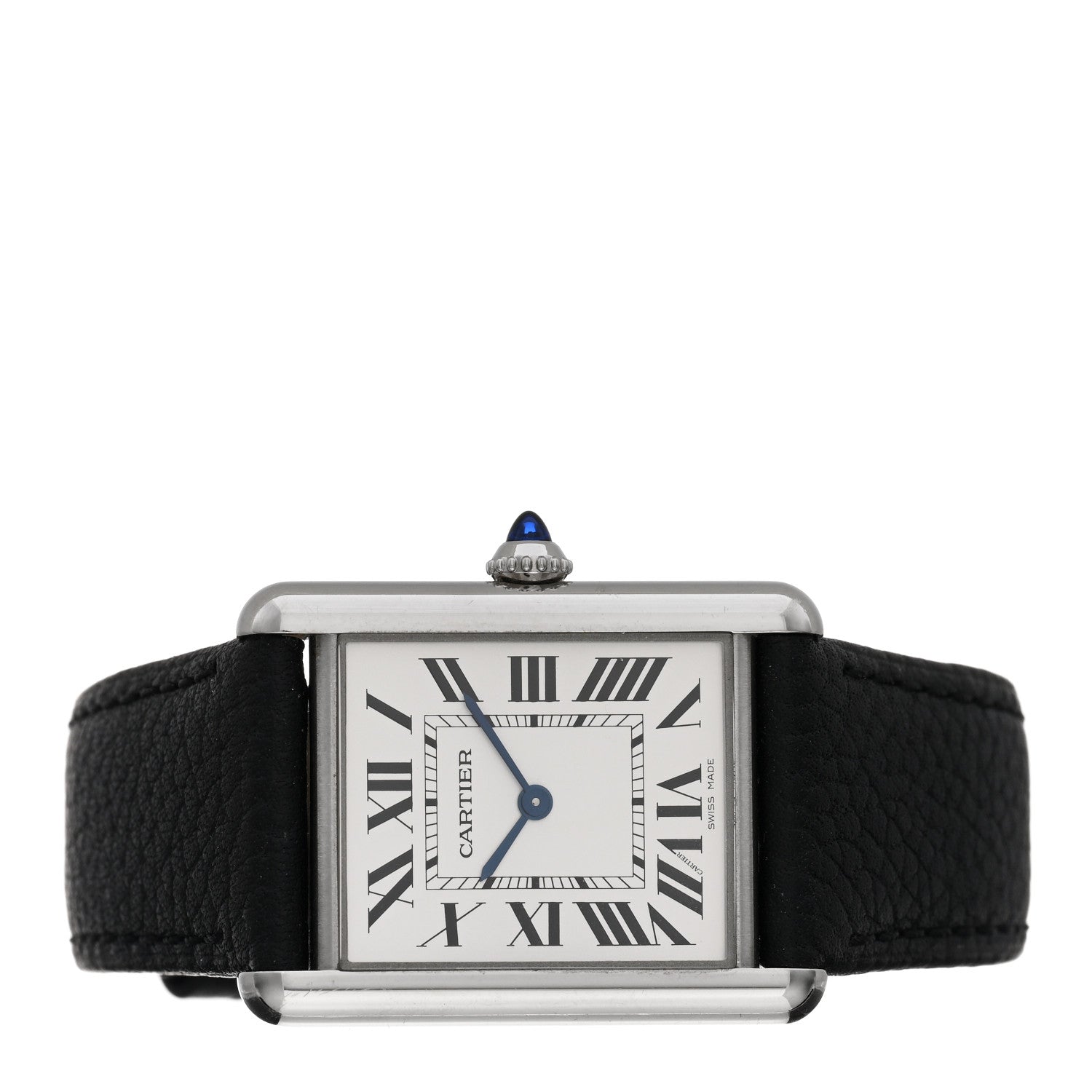 Cartier Stainless Steel Calfskin 25mm Must de Cartier Tank Quartz Watch 2 of 5