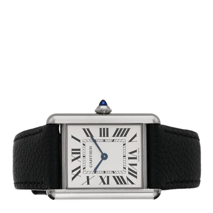 Cartier Stainless Steel Calfskin 25mm Must de Cartier Tank Quartz Watch 2 of 5