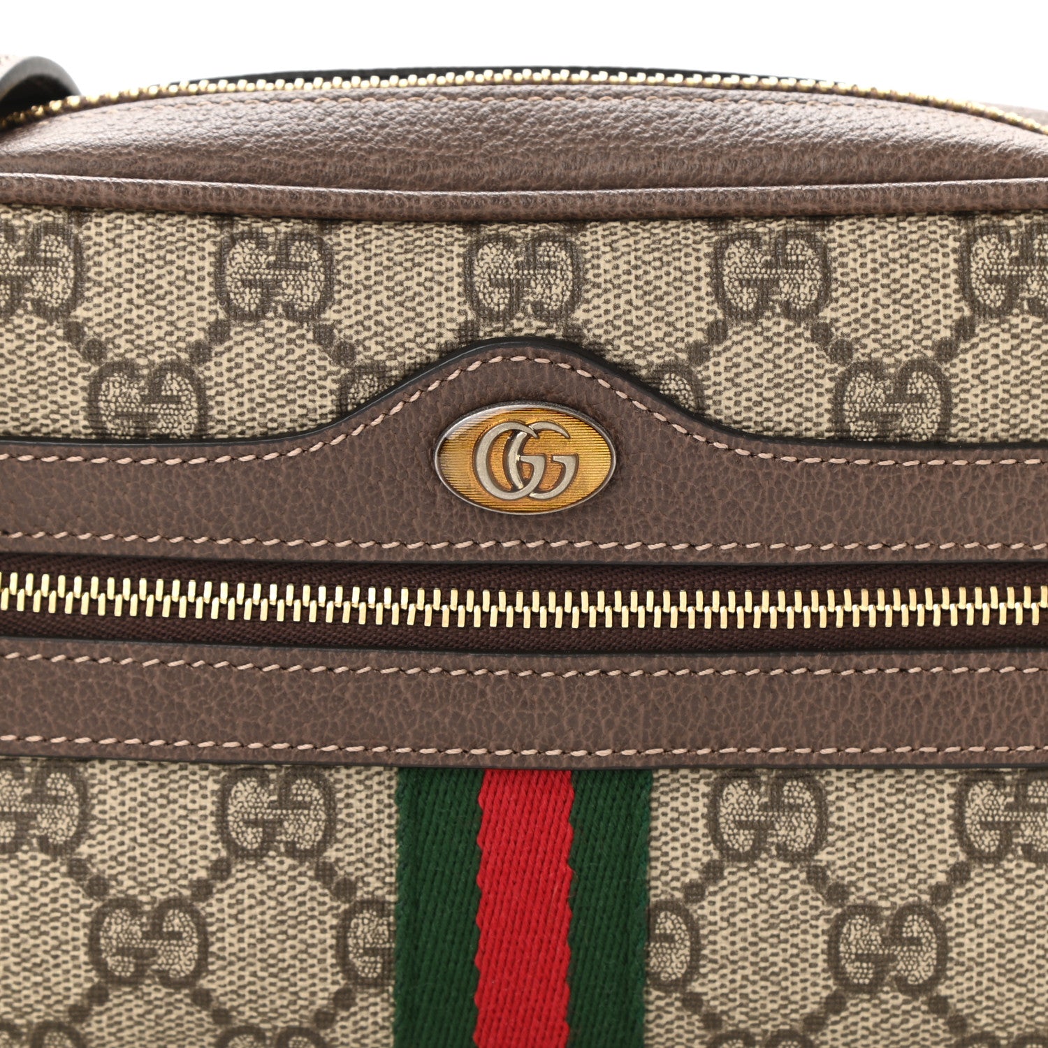 Gucci GG Supreme Monogram Web Mini Ophidia Shoulder Bag Brown 8 of 11
