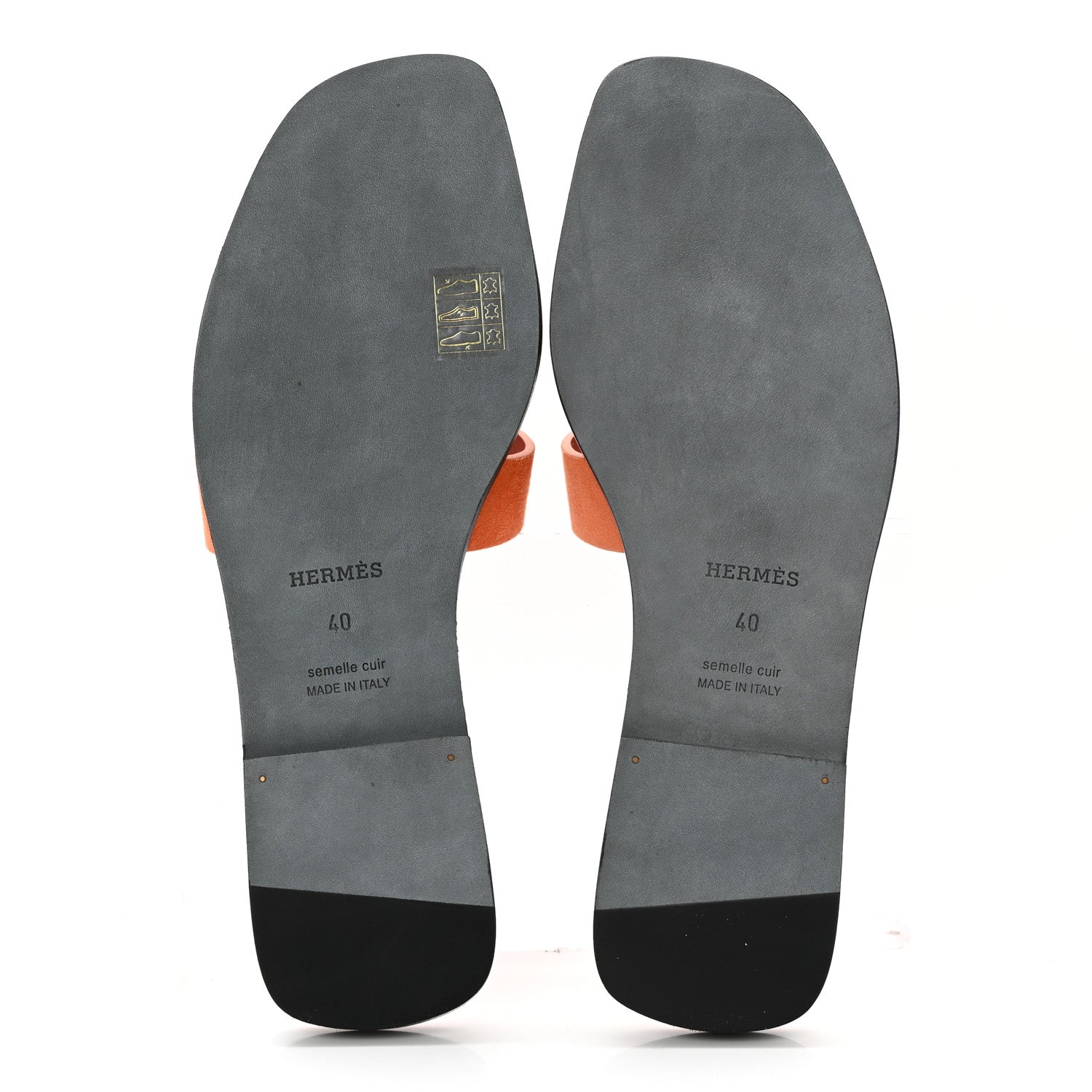 Hermes Suede Goatskin Oran Sandals 40 Orange 5 of 9