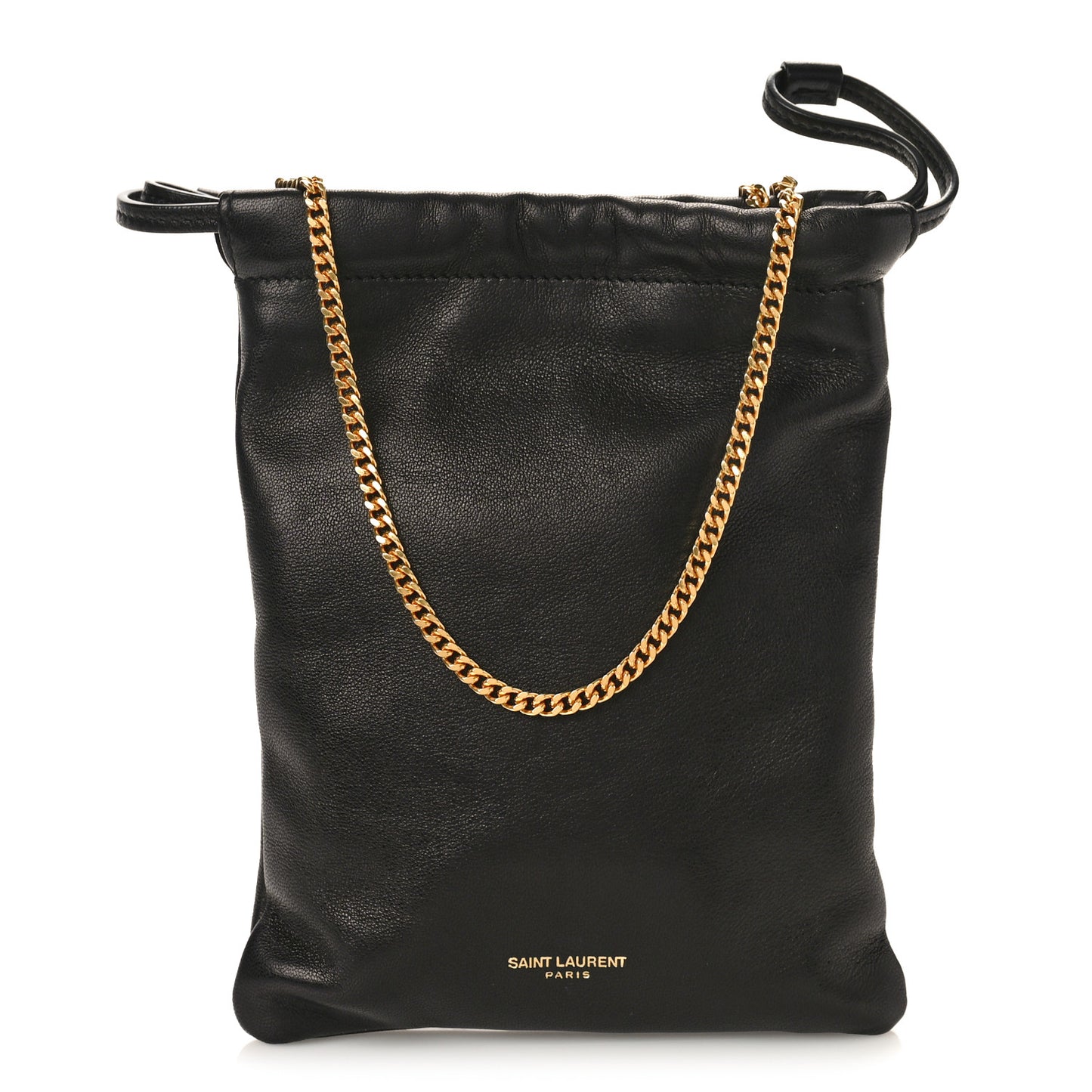 Lambskin Paris Drawstring Pouch Black