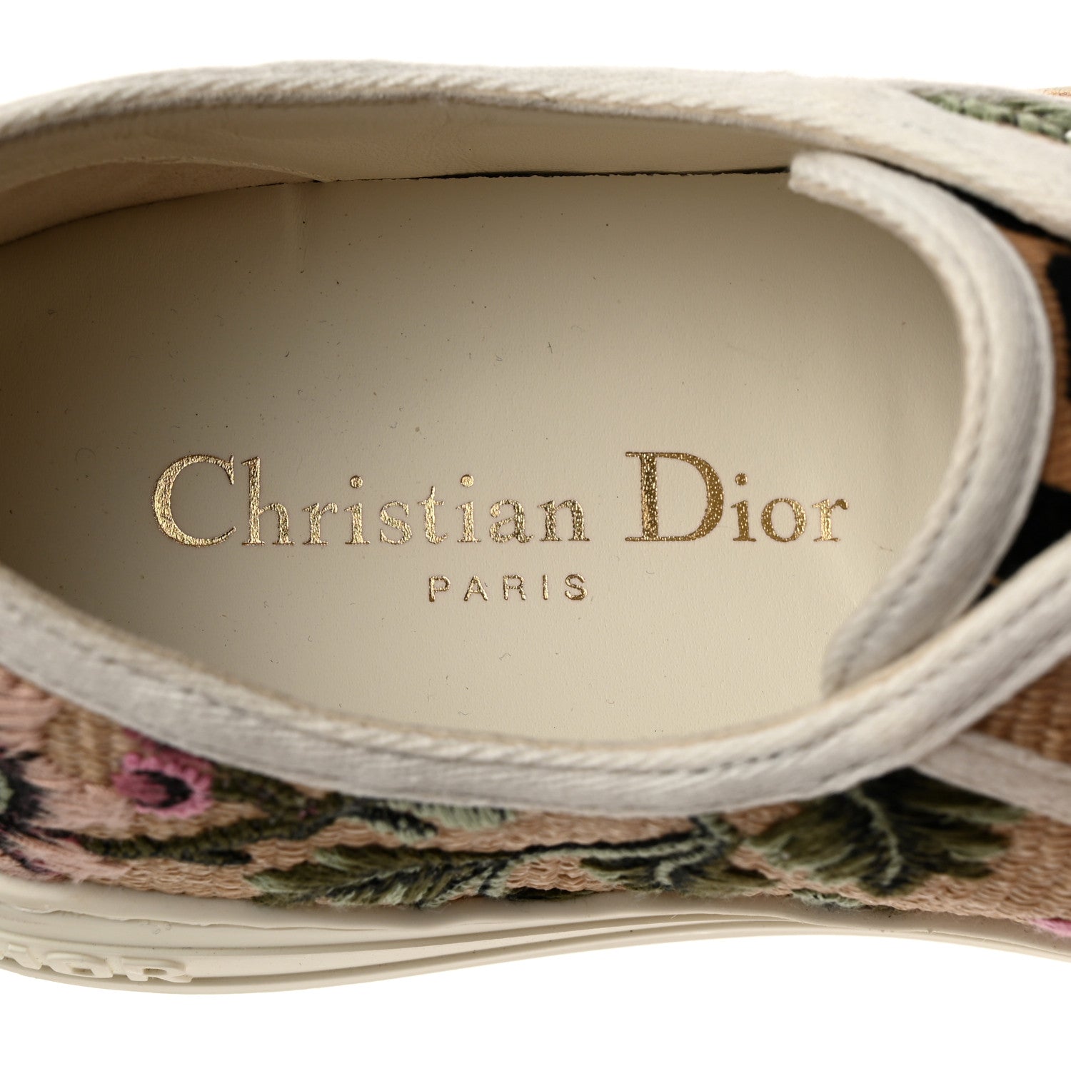 Christian Dior Canvas Rosa Mutabilis Embroidered Womens Walk'N'Dior Low Top Sneakers 37 Multicolor 6 of 8