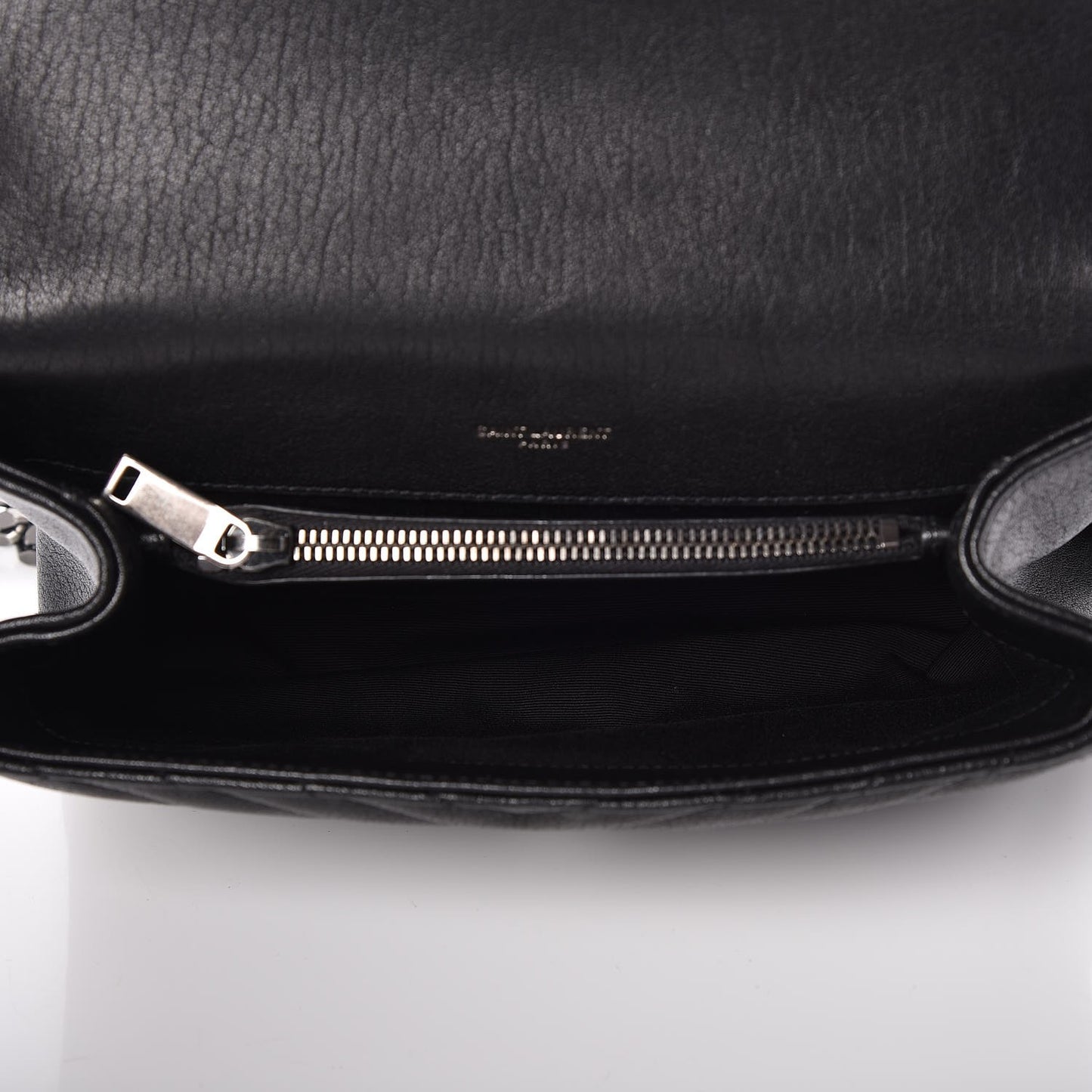 Sheepskin Matelasse Chevron Monogram Medium College Bag Black