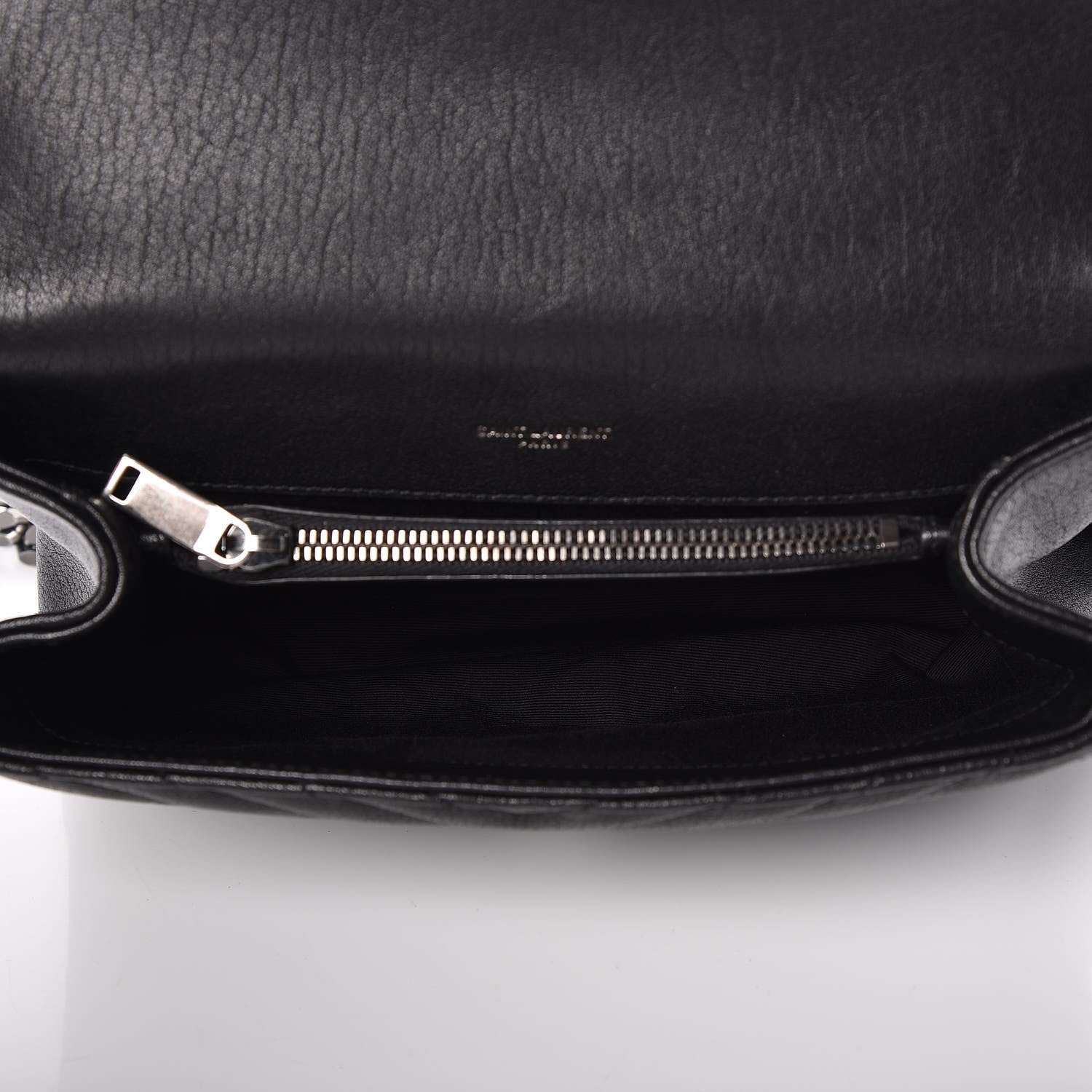 Saint Laurent Sheepskin Matelasse Chevron Monogram Medium College Bag Black 5 of 6