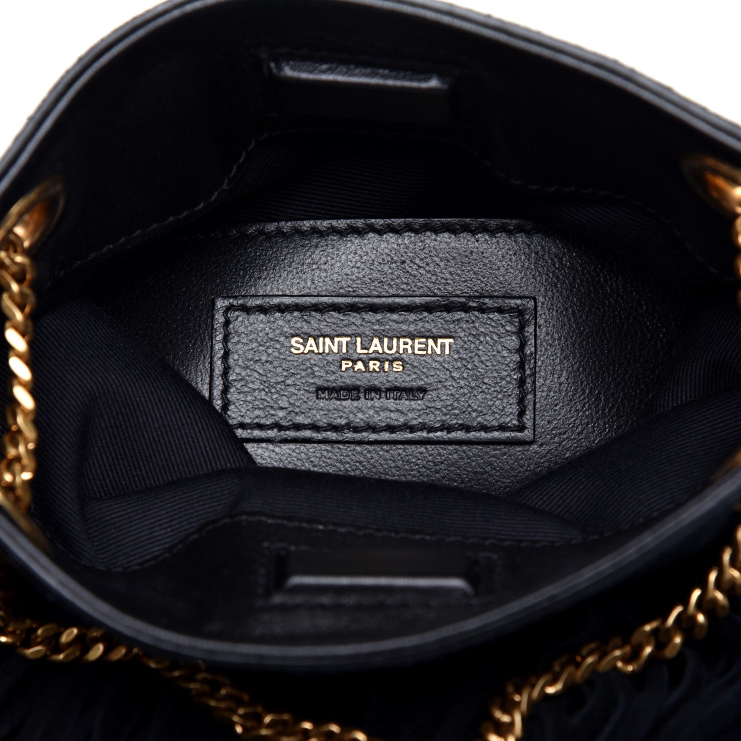 Saint Laurent Suede Calfskin Small Grace Fringed Hobo Bag Rope Black 7 of 8