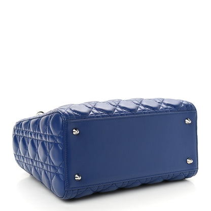 Christian Dior Lambskin Cannage Medium Lady Dior Blue 4 of 10