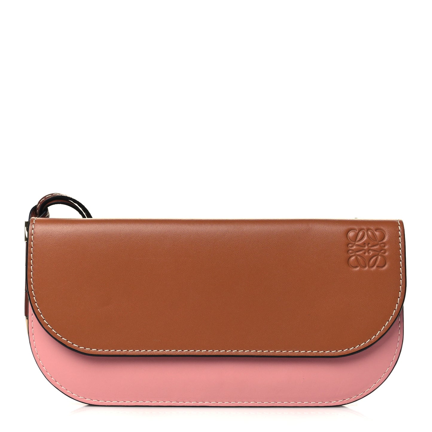 Smooth Calfskin Gate Continental Wallet Pastel Pink Tan