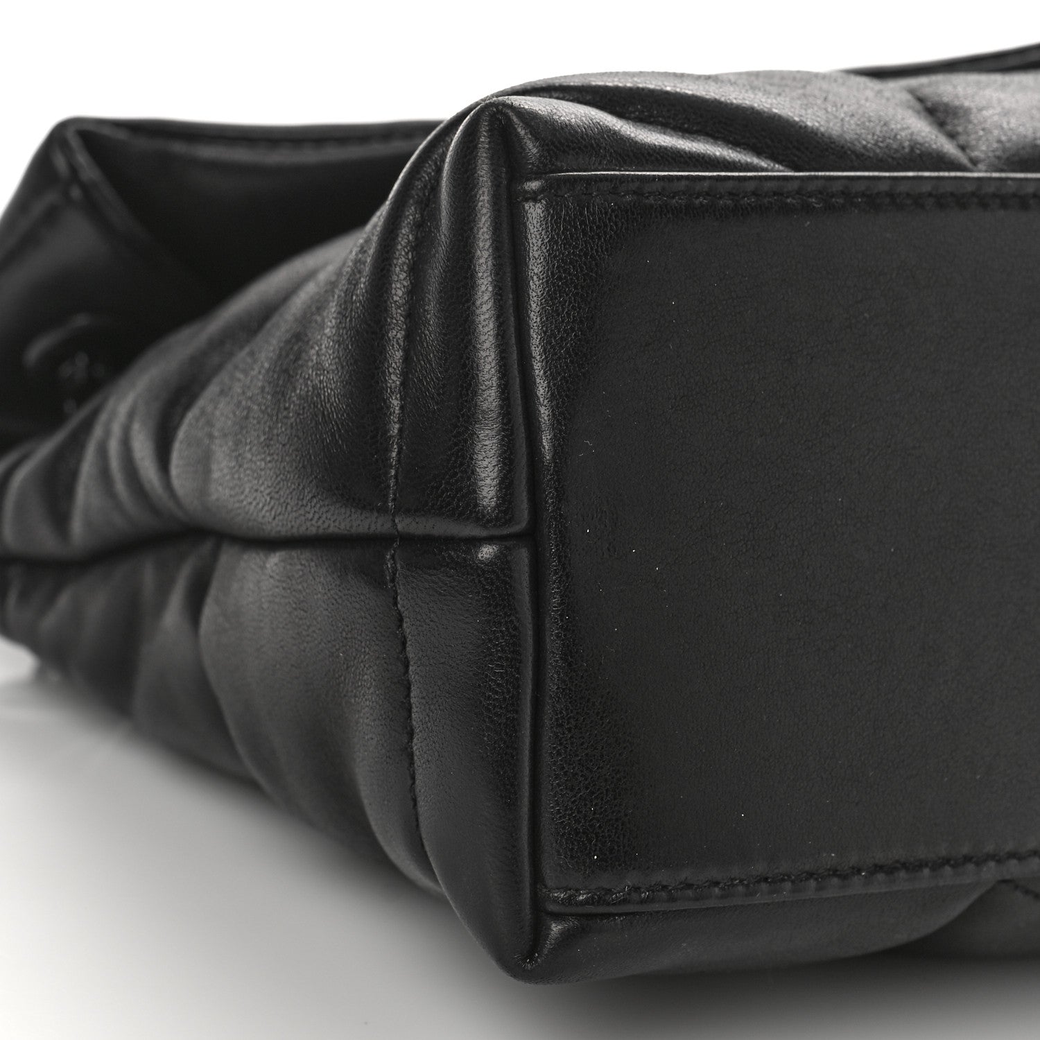 Saint Laurent Lambskin Quilted Monogram Monochrome Small Loulou Puffer Chain Satchel Black 7 of 8