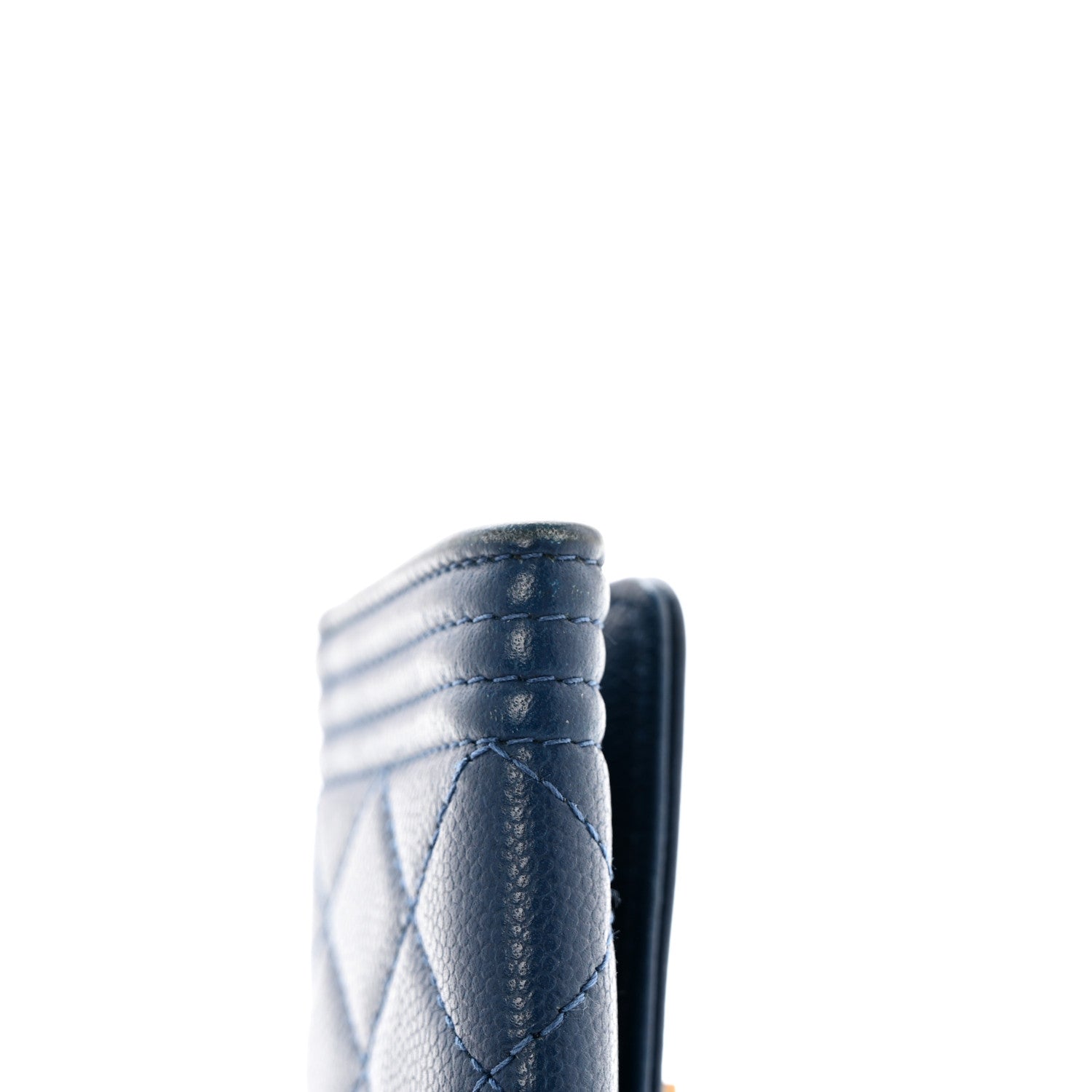 Chanel Caviar Quilted Boy Flap Card Holder Blue 10 of 11