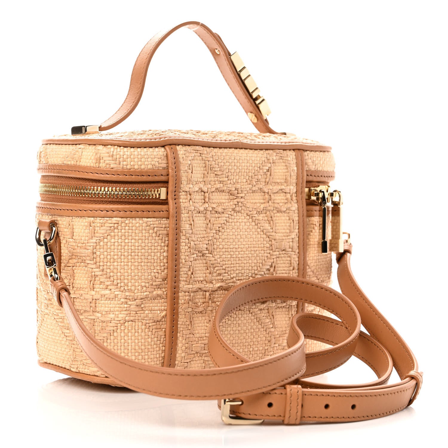 Christian Dior Raffia Cannage Small Vanity Case Beige 3 of 11