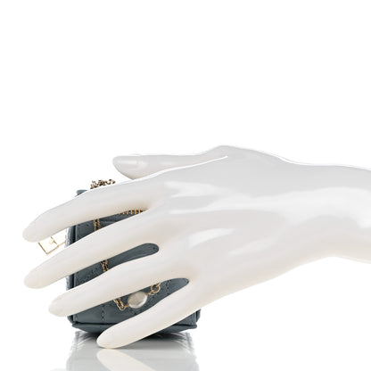 Christian Dior Patent Cannage Cube Wristlet Blue 2 of 10