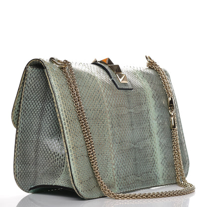 Valentino Garavani Python Large Glam Lock Rockstud Flap 3 of 13