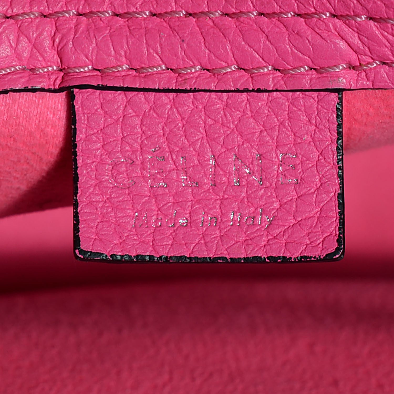 Celine Drummed Calfskin Nano Luggage Fluo Pink 6 of 7
