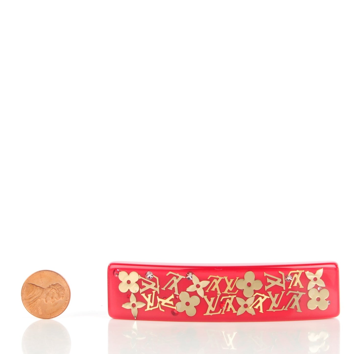 Resin Swarovski Crystal Inclusion Barrette GM Pomme d'Amour