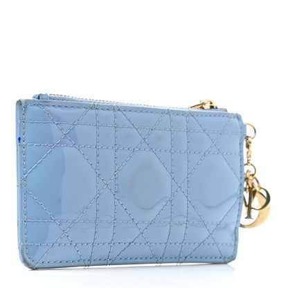 Christian Dior Patent Cannage Lady Dior Key Pouch Blue 3 of 7