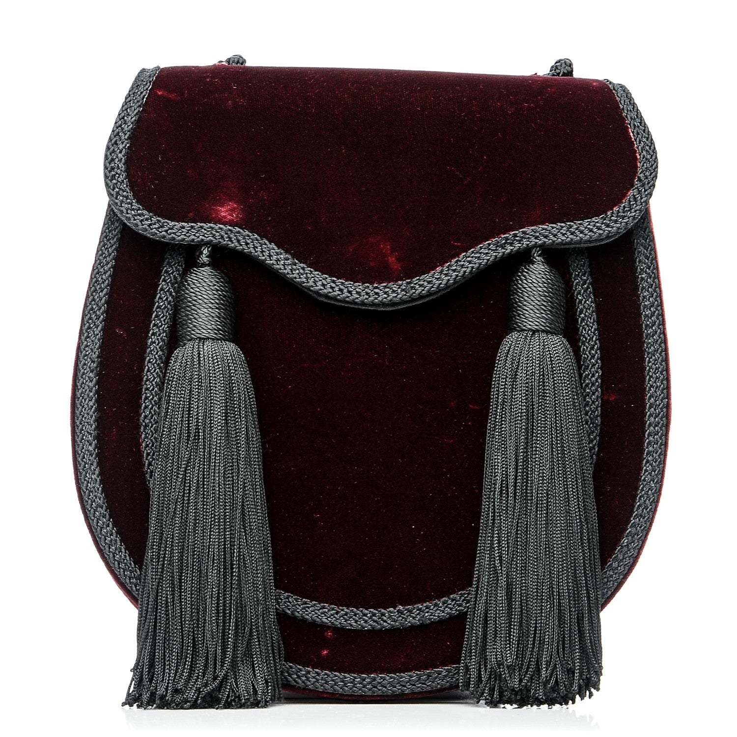 Saint Laurent Velvet Opium 2 Crossbody Bag Bordeaux Black 1 of 6