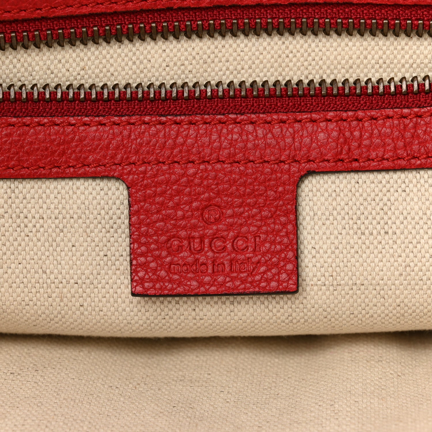 Gucci Grained Calfskin Logo Half Moon Hobo Red 6 of 12