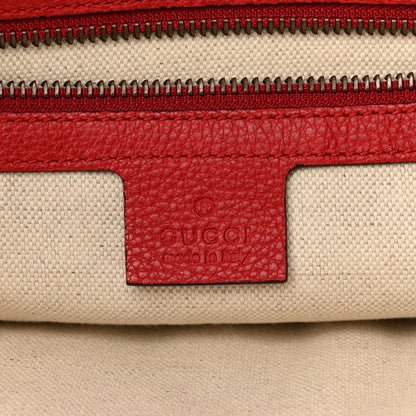 Gucci Grained Calfskin Logo Half Moon Hobo Red 6 of 12