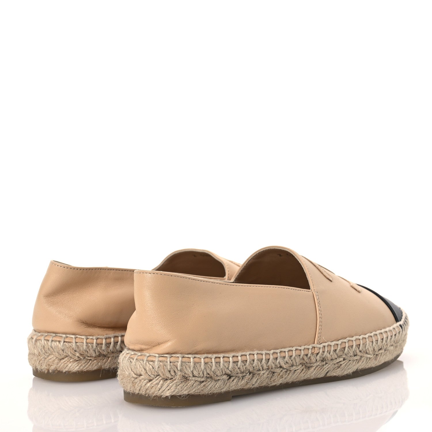 Chanel Lambskin CC Espadrilles 39 Beige Black 4 of 12