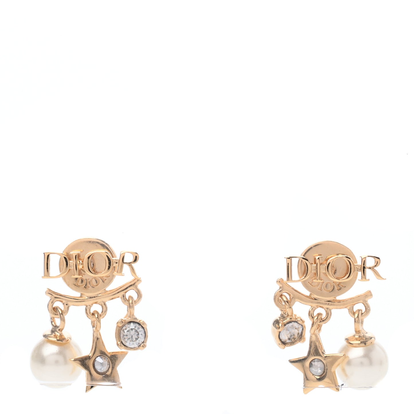 Pearl Crystal Dio(r)evolution Earrings Aged Gold