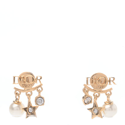 Christian Dior Pearl Crystal Dio(r)evolution Earrings Aged Gold 1 of 3