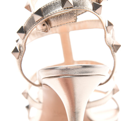 Valentino Garavani Metallic Nappa Rockstud Gladiator 70mm Sandals 37 Gold 9 of 11
