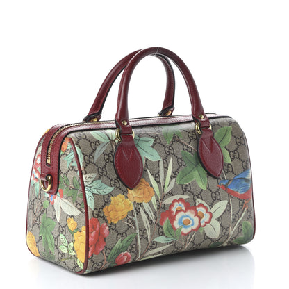 Gucci GG Supreme Monogram Tian Small Boston Beige Multicolor Red 3 of 11