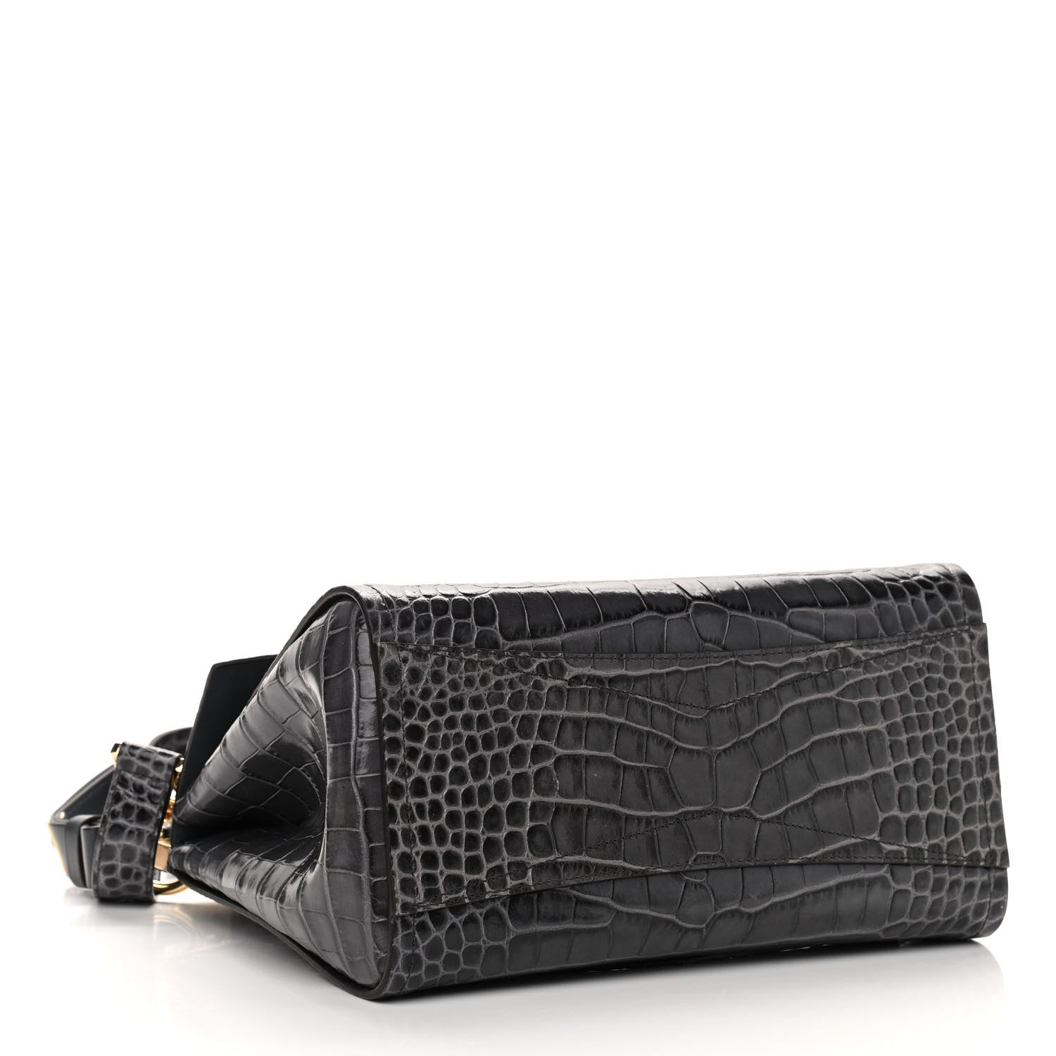 Givenchy Calfskin Crocodile Embossed Small Mystic Shoulder Bag Storm Grey 4 of 13