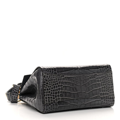 Givenchy Calfskin Crocodile Embossed Small Mystic Shoulder Bag Storm Grey 4 of 13