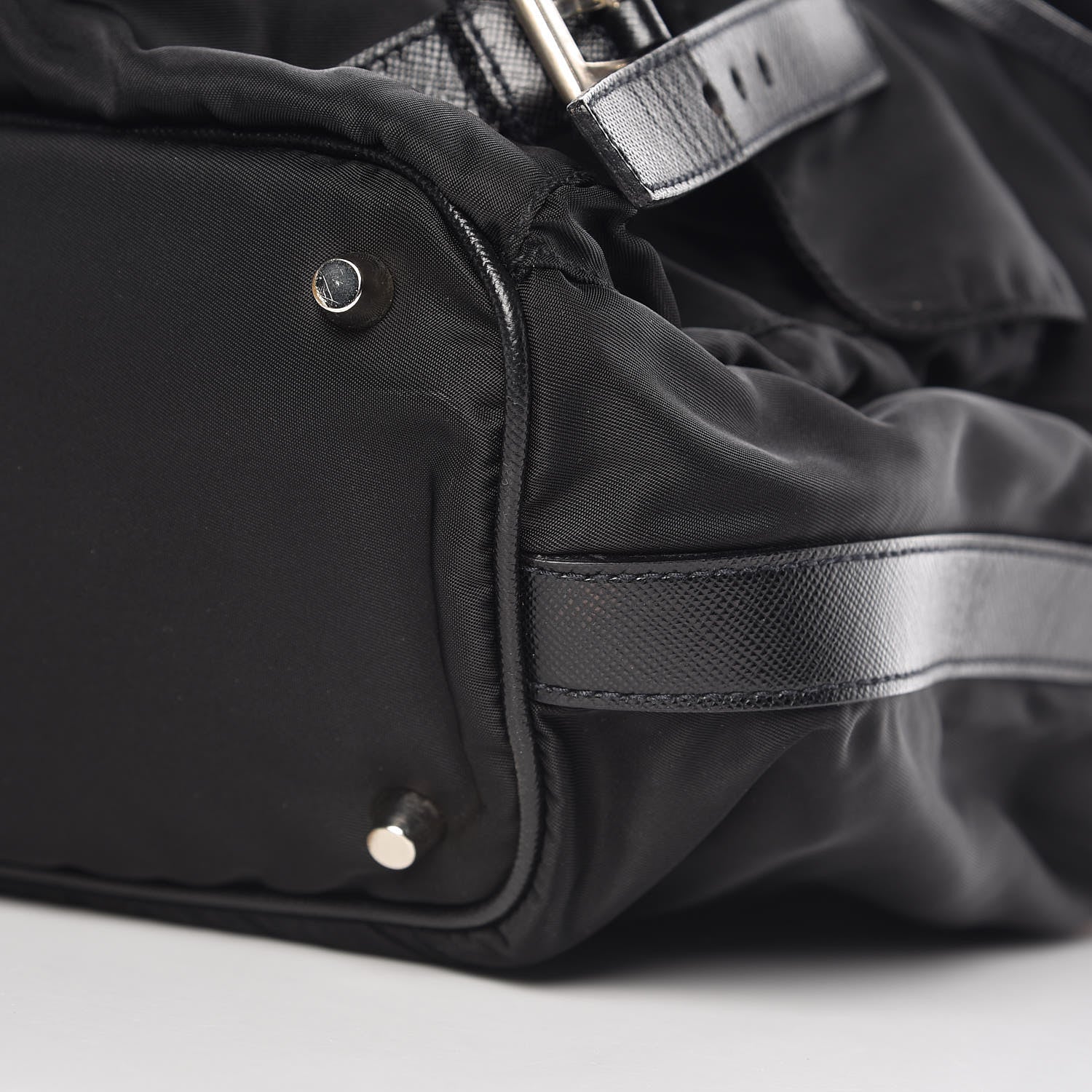 Prada Nylon Vela Shoulder Bag Black Cuoio 6 of 8