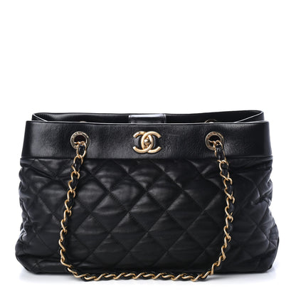 Chanel Calfskin Quilted Medium Soft Elegance Tote Black 1 of 4