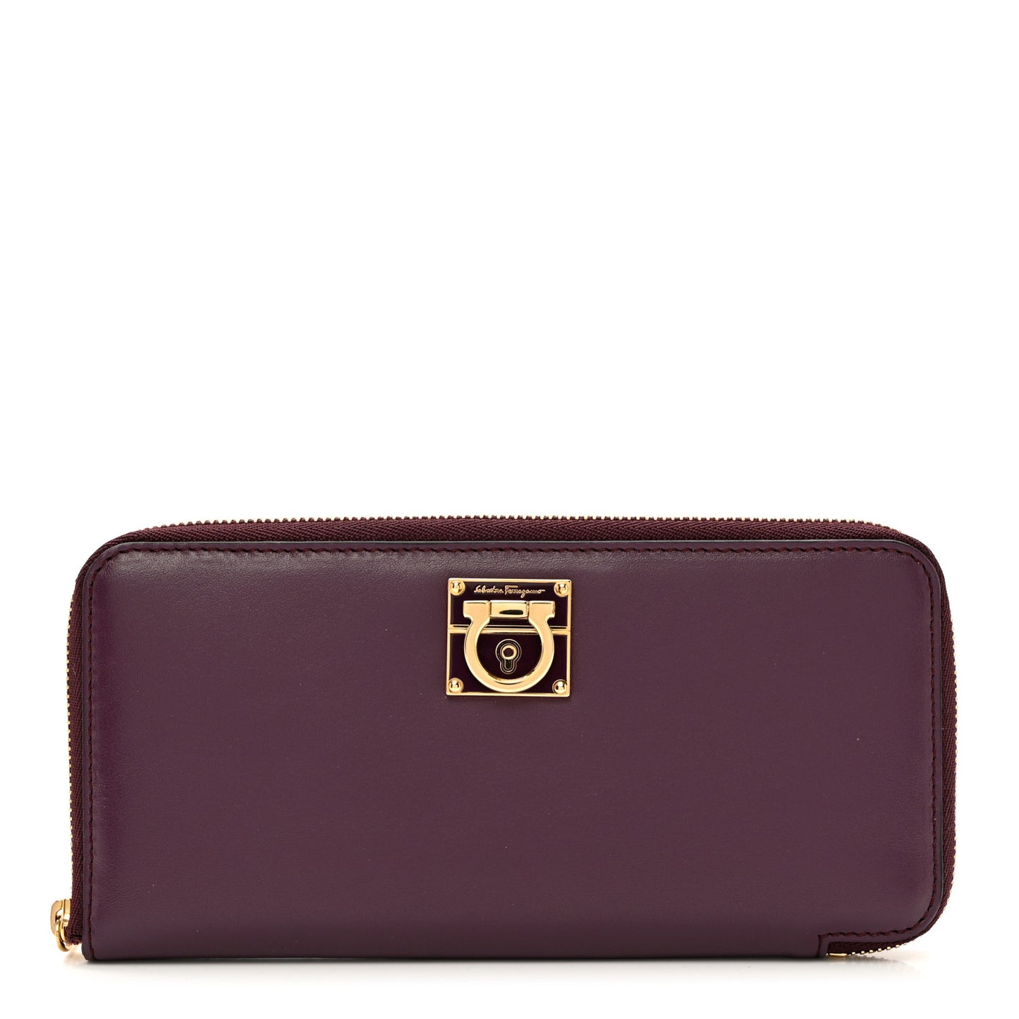 Calfskin Sookie Zip Wallet Purple