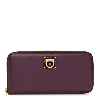 Salvatore Ferragamo Calfskin Sookie Zip Wallet Purple 1 of 6
