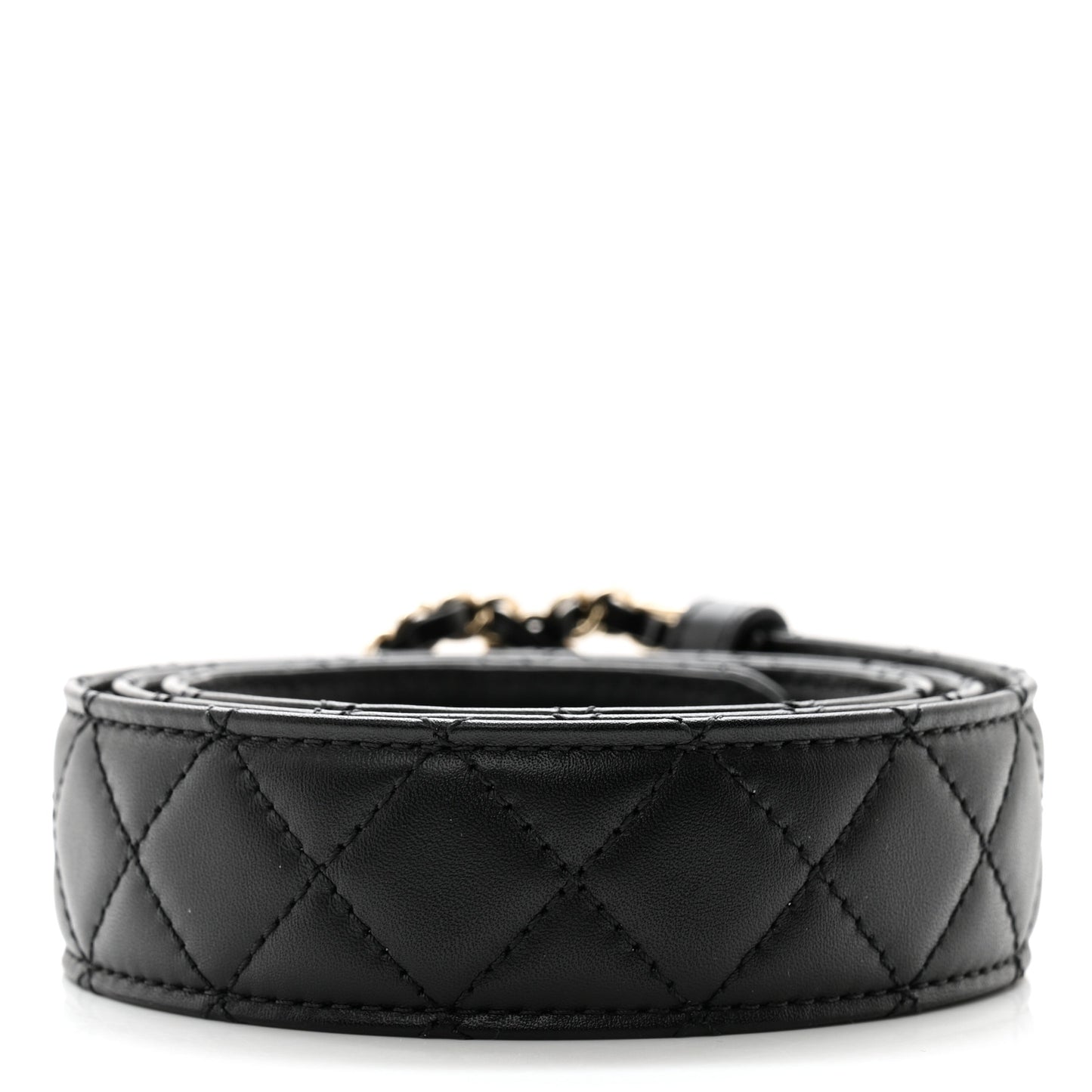 Lambskin Quilted CC Chain Belt 85 34 Black