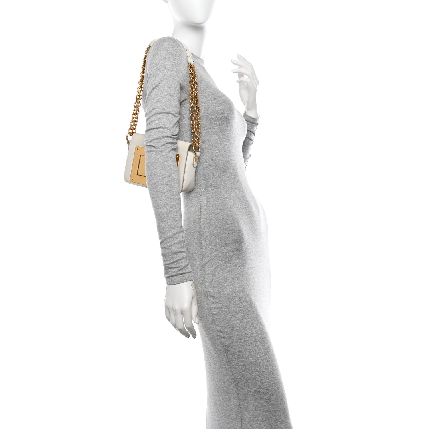Tom Ford Calfskin Small Natalia Chain Bag White 3 of 11
