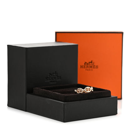 Hermes 18K Rose Gold PM Chaine d'Ancre Enchainee Ring 50 5.25 9 of 9