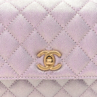 Chanel Metallic Caviar Quilted Mini Coco Handle Flap Light Pink 8 of 11