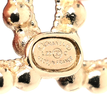 Chanel Metal Bead CC Drop Earrings Gold 4 of 4