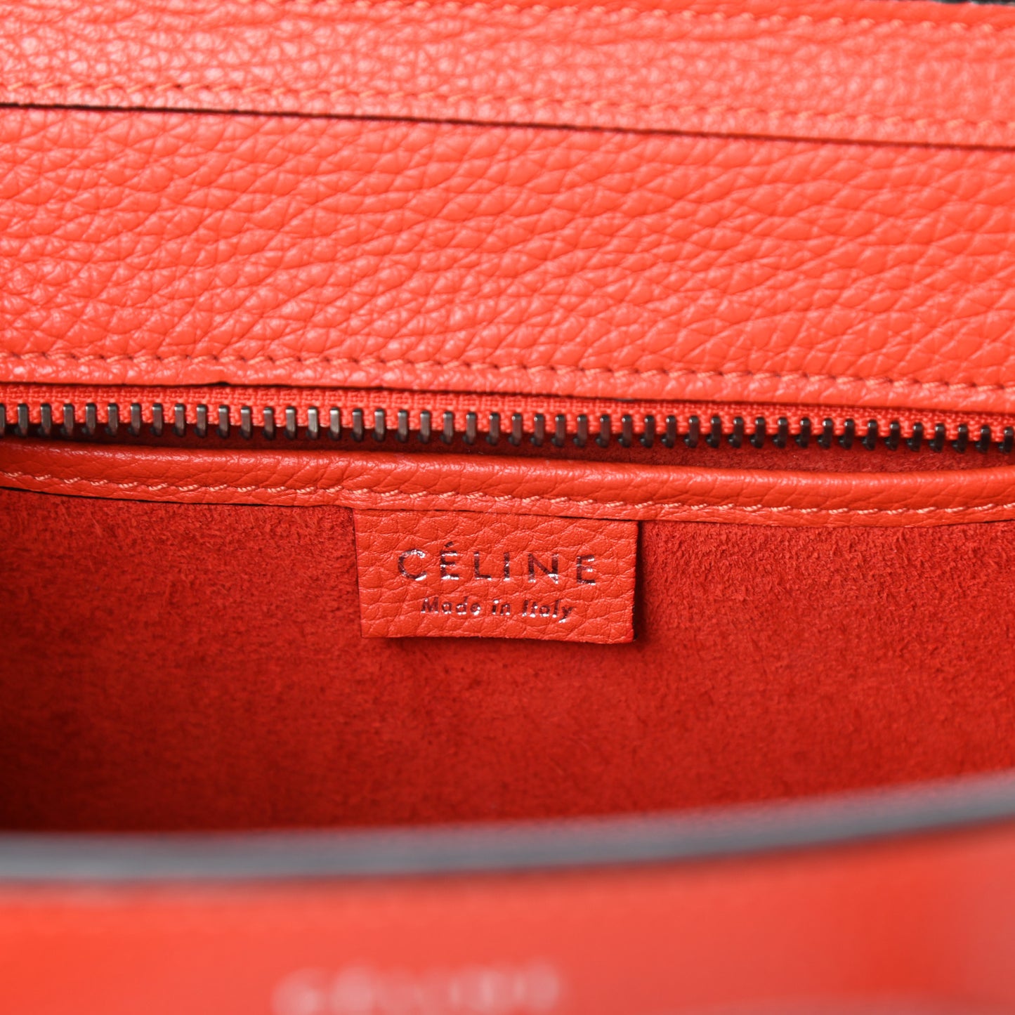 Drummed Calfskin Nano Luggage Vermillion