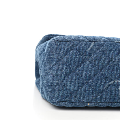 Chanel Denim Quilted CC Print Jumbo Single Flap Blue 7 of 8