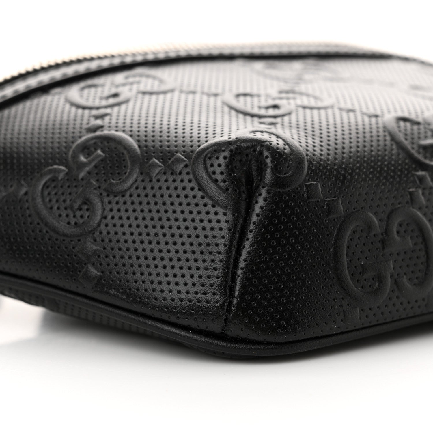 Gucci Calfskin GG Tennis Embossed Belt Bag Black 9 of 11