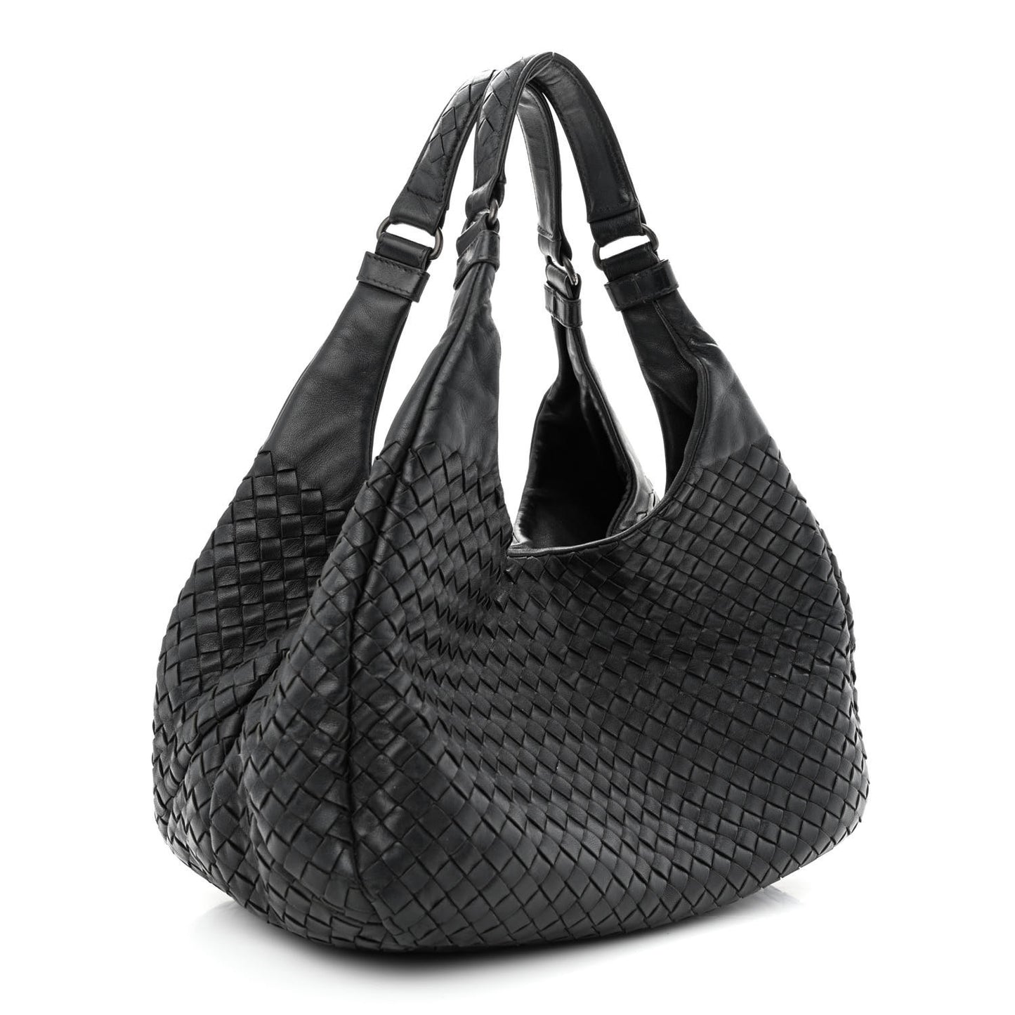 Nappa Intrecciato Medium Campana Hobo Black