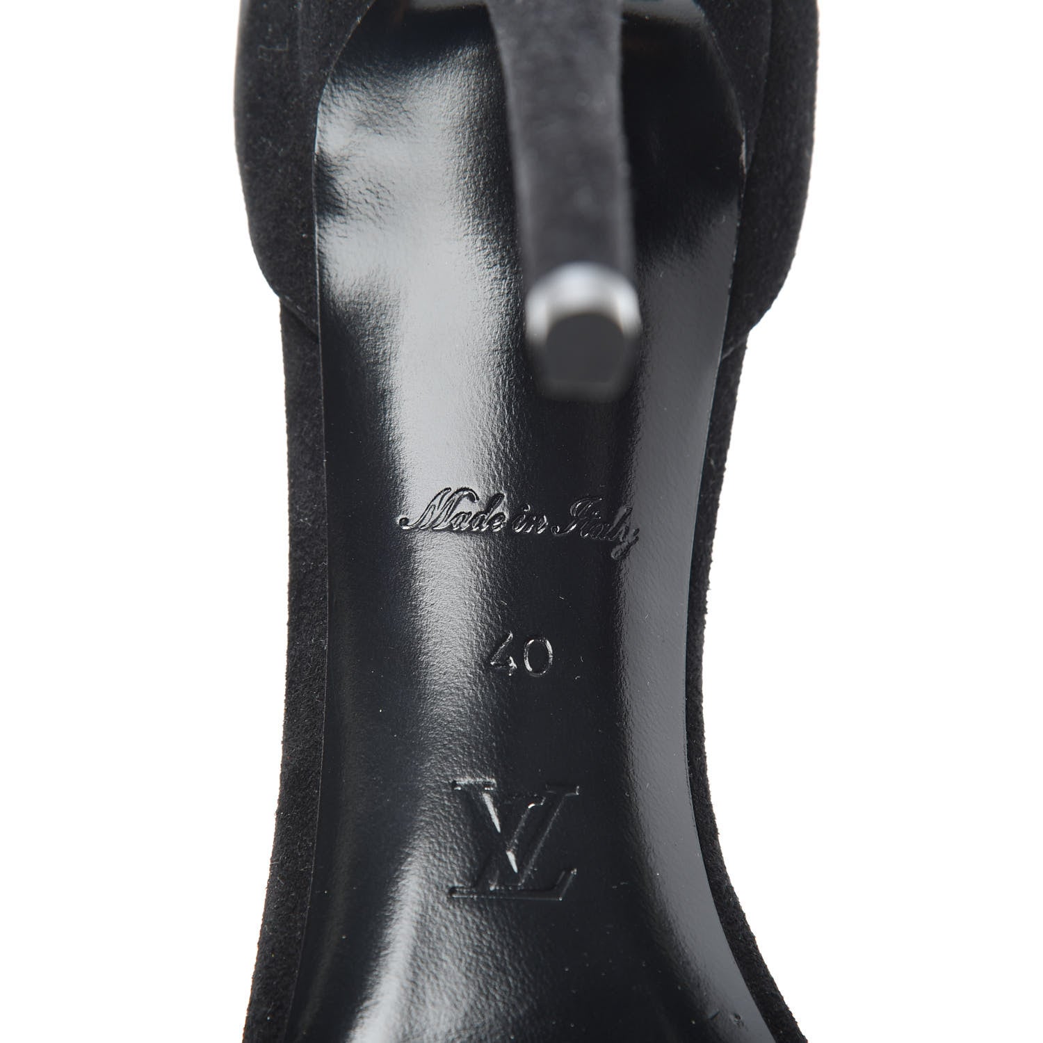 Louis Vuitton Suede Crystal Overnight Cross Sandals 40 Black 6 of 7